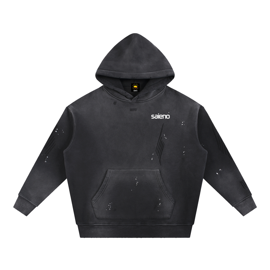 Intrinsic Reality Plain Vintage Frayed Fleece Hoodie