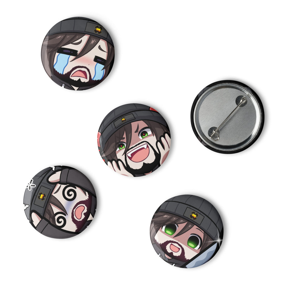 RetroSaieno Emote Pin Buttons #2 (Set of 5)